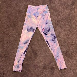 Womens PINK crossover tye dye leggings